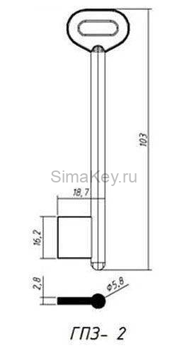 1-бородочный d5,8 мм (новый) силумин