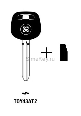 Заготовка ключа Toyota TOY43T2 транспондер