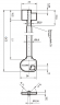 Заготовка ключа Cawi-8247-000-0 (L=120мм) (D=5.8х3.55мм) (B=15.2х22мм) (к замкам 13хх, 26хх)
