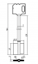 Заготовка ключа Mauer-88801/0001 сейфовый L=164  D=7.0x6.0х3.6  B=23.0х22.5