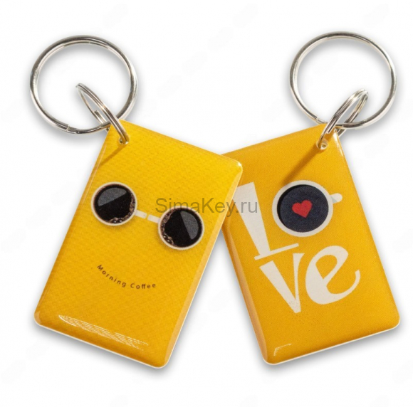 Заготовка RFID мини-карта "Утренний кофе LOVE" на кольце