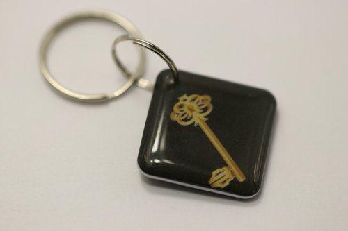 Заготовка RFID мини-карта "Золотой ключ" черный на кольце Заготовка RFID мини-карта "Золотой ключ" черный на кольце