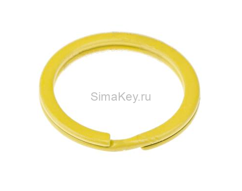 Кольцо для ключей 25D плоское желтое