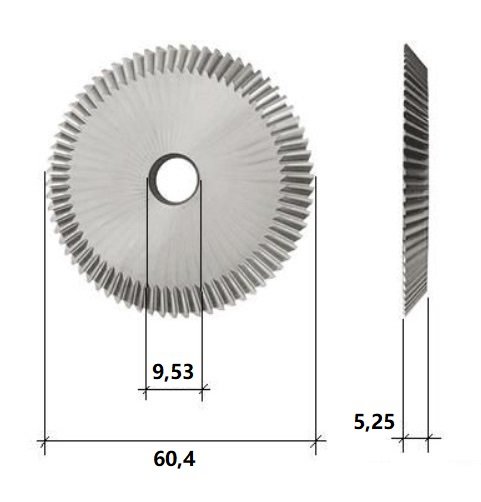 Фреза угловая Silca 60.4х5.25х9.53 D911868ZR Delta