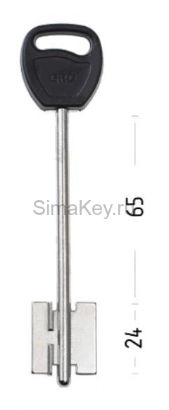 Заготовка ключа Гардиан-8 125/94*22*24,4 мм, лат., лит., с пластиком