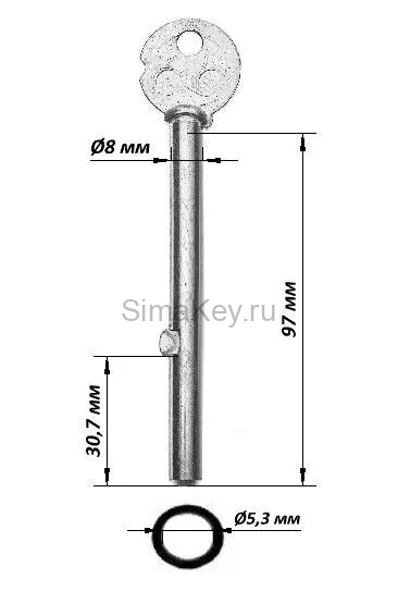 Заготовка ключа Gerda GD4 98 мм (Гравер)