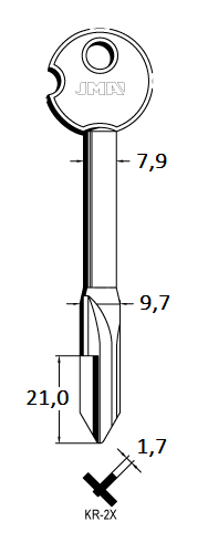 Заготовка крестового ключа KR-1.6 d-8 Киров Заготовка крестового ключа KR-1.6 d-8 Киров
