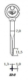Заготовка крестового ключа KR-4.3 (KR-15X XBRY2 x x x) Гравер