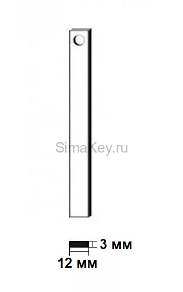 Заготовка ключа 3х12 Ригель прямого хода