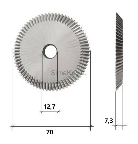 Фреза угловая CUTTER 0011B 70х7,3х12,7xT80 Carbide