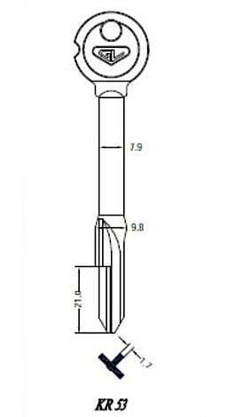 Заготовка крестового ключа KR-5.3 (x x x x x) Гравер