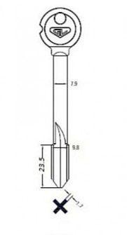 Заготовка крестового ключа KR-5.4  (KR-14X x x KRX14 x) Гравер