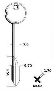 Заготовка крестового ключа KR-5.4 (KR-14X) Киров
