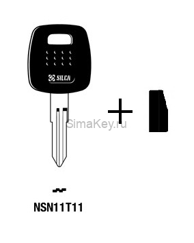 Заготовка ключа Nissan TP13DAT-6.P2 (NSN11T11) транспондер