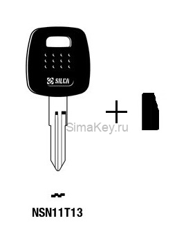 Заготовка ключа Nissan TP19DAT-6.P2 (NSN11T13) транспондер