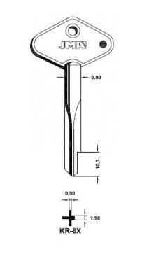 Заготовка крестового ключа KR-6X_x_x_KRX6_x_KR-4.5
